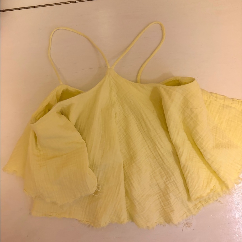 Yellow women's crop top
